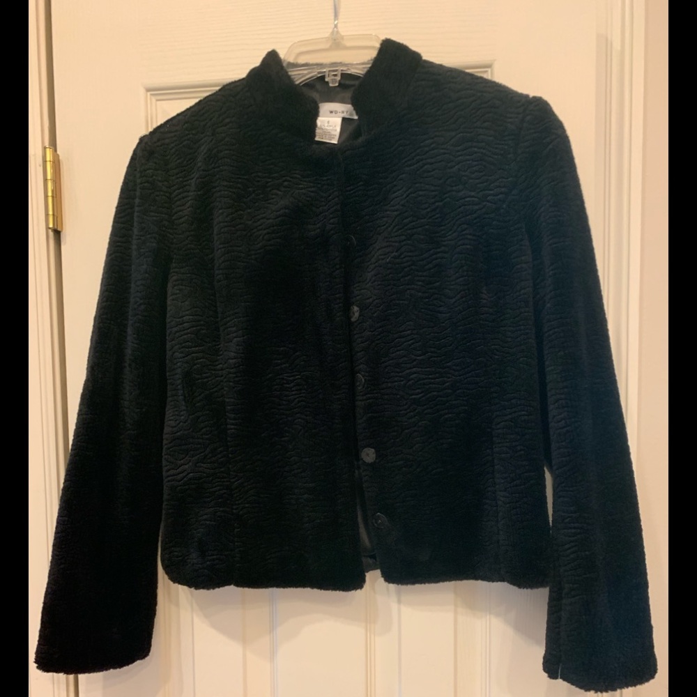 Black textured short jacket